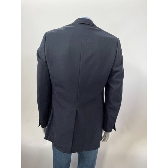 Hart Schaffner & Marx Mens Vintage Navy Blazer 2 Button Notch Lapel Union Made S - Picture 3 of 16